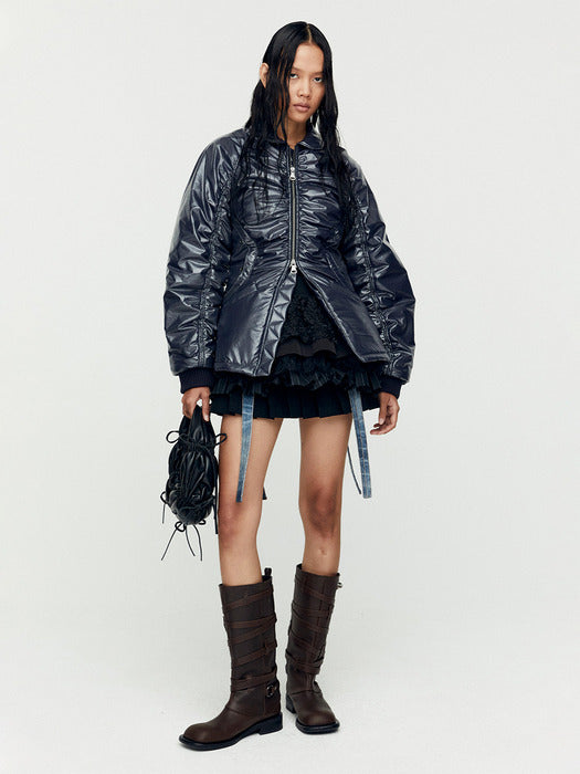 [andersson bell] LUNA BACK-CORSET BOMBER JACKET awa655w(NAVY)