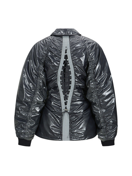 [andersson bell] LUNA BACK-CORSET BOMBER JACKET awa655w(NAVY)