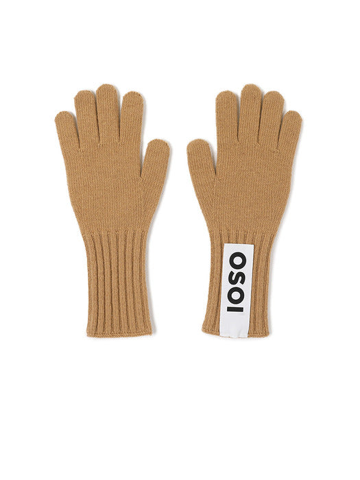 [osoi] HEART PATCH GLOVE [CAMEL]