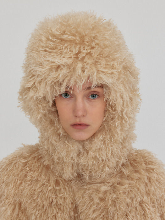 Eenk Zpur Fluffy Baraclava - Beige