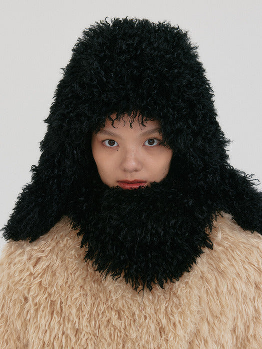 Eenk Zpur Fluffy Baraclava - Black