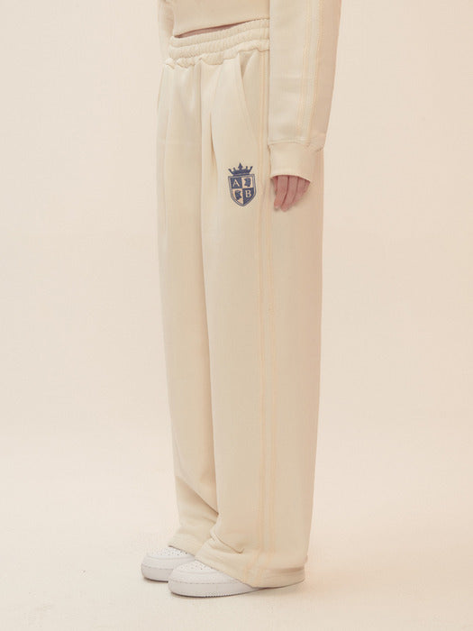 [ambler] AMBLER Symbol Lace Wide Sweat Pants AP804 (Ivory)