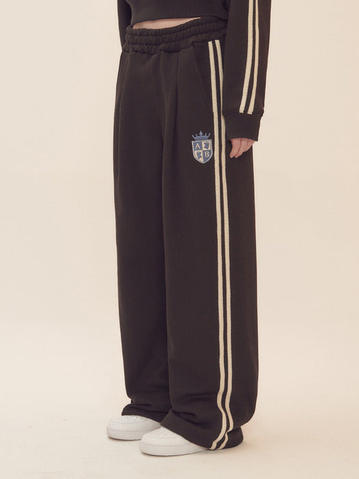 [ambler] AMBLER Symbol Lace Wide Sweat Pants AP804 (Black)