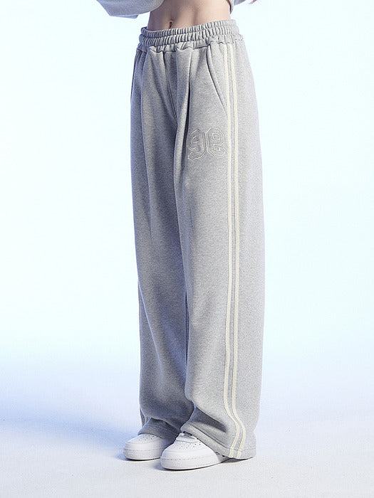 [ambler] Heritage AMBLER Lace Wide Sweat Pants AP805 (Melange)