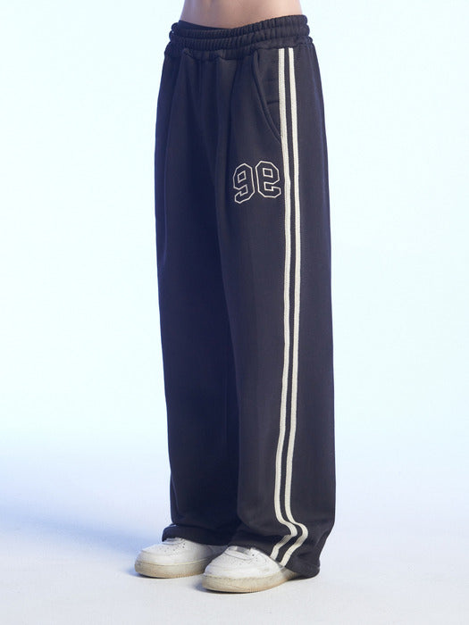 [ambler] Heritage AMBLER Lace Wide Sweat Pants AP805 (Black)