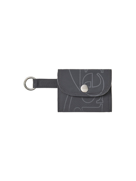 [emis] OUT LINE LOGO CARD HOLDER-DARK GRAY