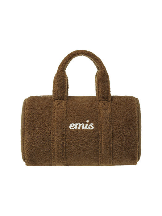[emis] SHEARLING DUFFLE BAG-BROWN