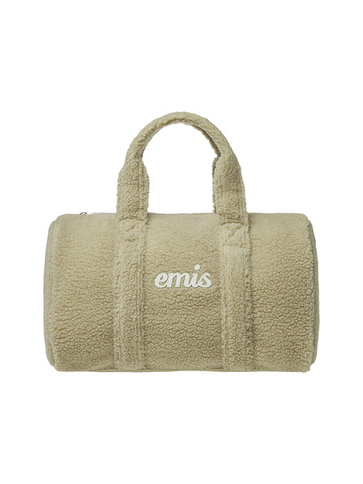 Emis Shearling Duffle Bag-Beige