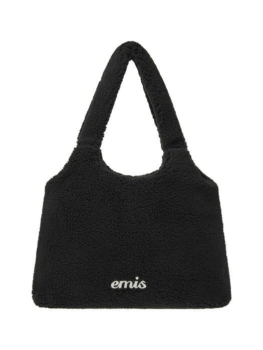 Emis Shearling Shoulder Bag-Black