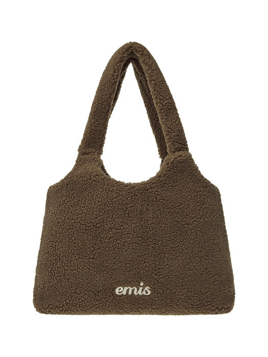 Emis Shearling Shoulder Bag-Brown