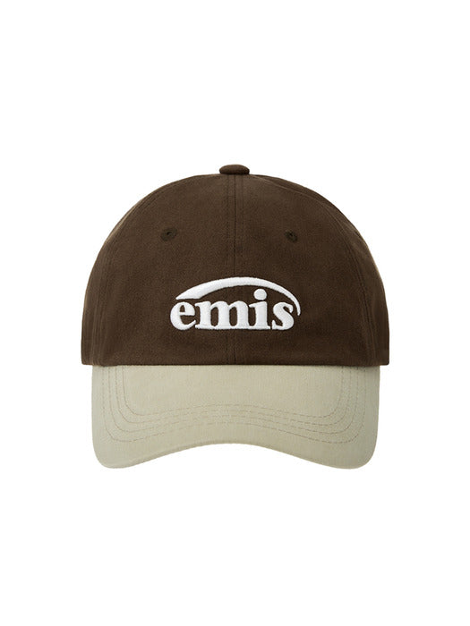 [emis] NEW LOGO MIX BALL CAP(RENEWAL)-BEIGE/BROWN