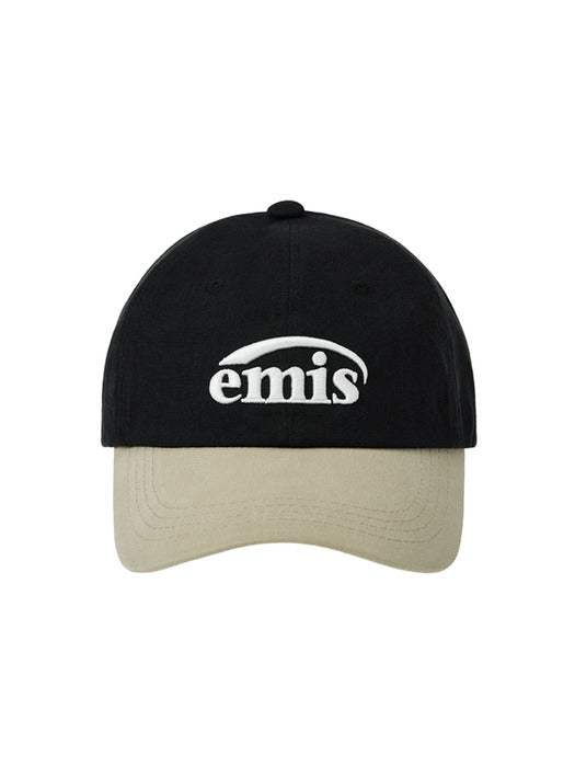 [emis] NEW LOGO MIX BALL CAP(RENEWAL)-BEIGE/BLACK