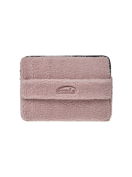 [emis] SHEARLING LAPTOP POUCH-PINK