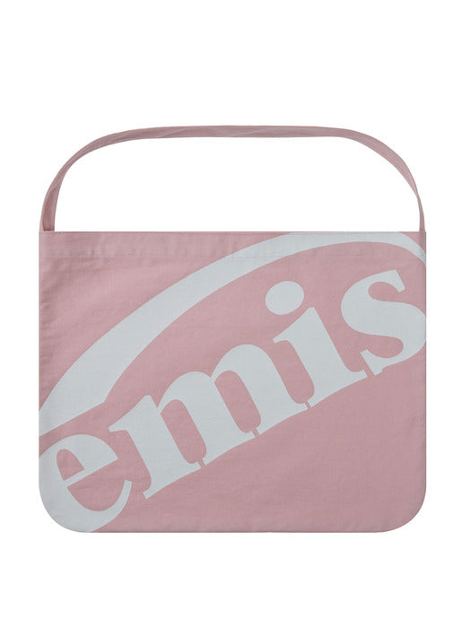 [emis] CROPPED LOGO COTTON ECO BAG-PINK