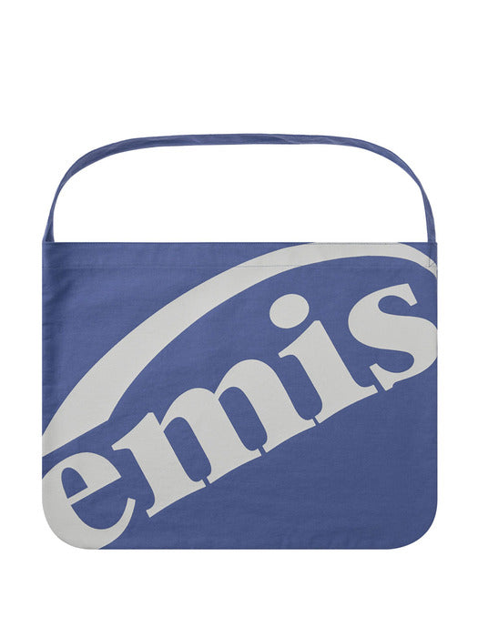 [emis] CROPPED LOGO COTTON ECO BAG-BLUE