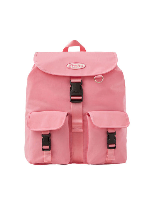 Emis Double Pocket Backpack-Pink