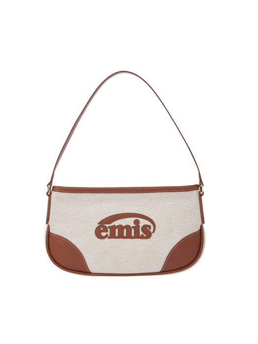[emis] CANVAS LEATHER MINI BAG-BROWN