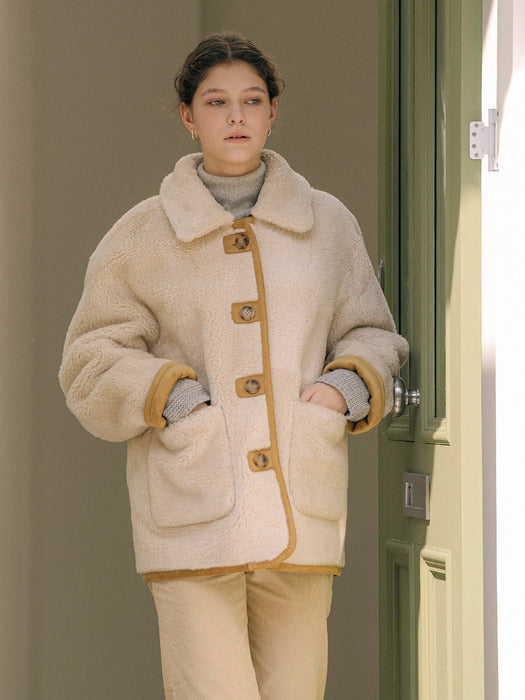 [TILLIDIE] Reversible suede mustang_Yellow