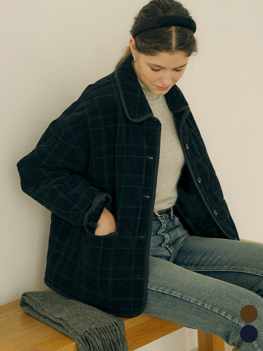 Tillidie Corduroy quilting detachable collar jumper