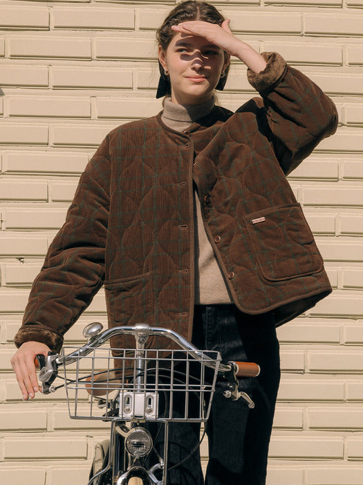 Tillidie Corduroy quilting detachable collar jumper