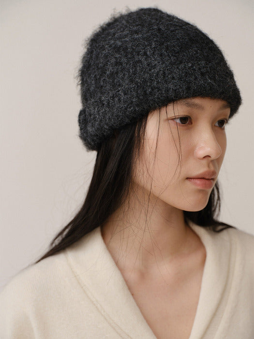 Kindersalmon Knit Beanie Charcoal
