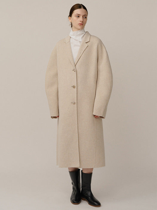 Kindersalmon Cocoon Handmade Coat Oatmeal