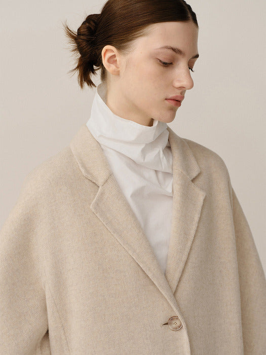 Kindersalmon Cocoon Handmade Coat Oatmeal