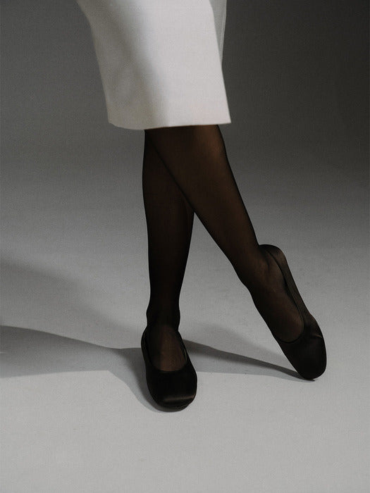 Kindersalmon Vera Satin Flat Dark-Brown