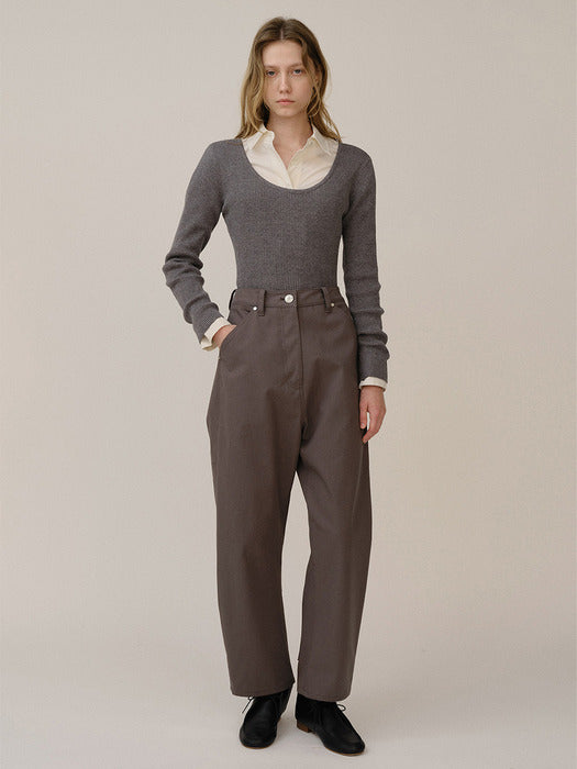 Kindersalmon Round Sweater Melange Gray