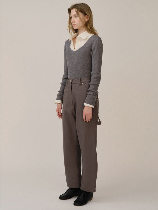 Kindersalmon Round Sweater Melange Gray