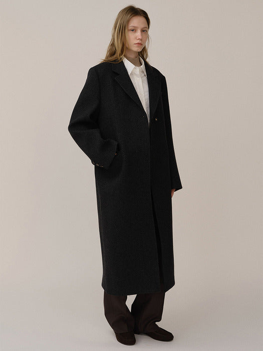 [Kindersalmon] Vannevar Coat Dark Chacoal