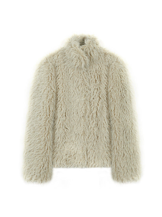 FAUX FUR JACKET_beige