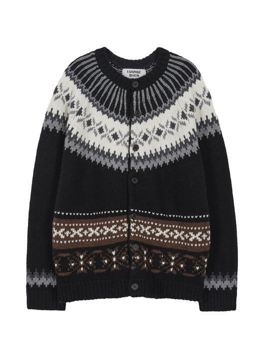 Margesherwood Fair Isle Cardigan black