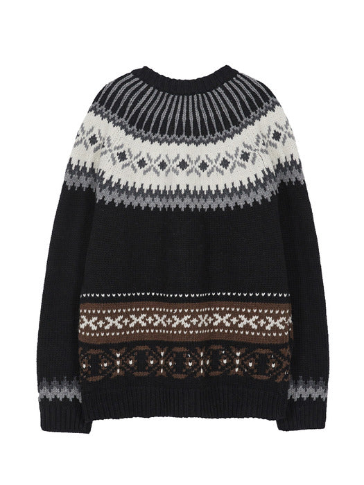 Margesherwood Fair Isle Cardigan black