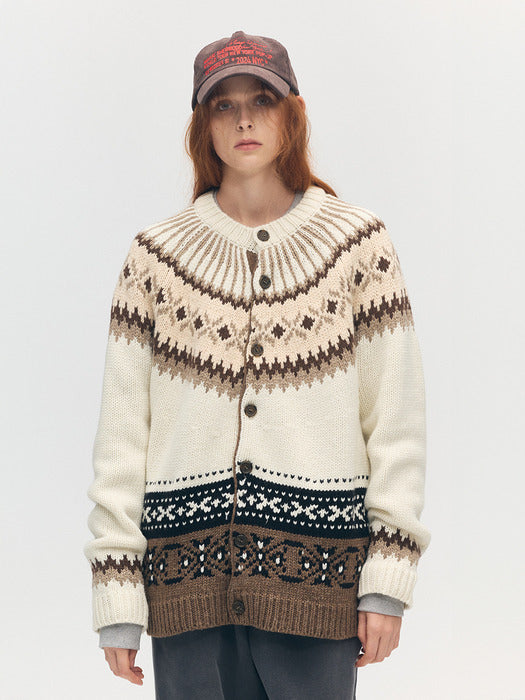 Margesherwood Fair Isle Cardigan ivory