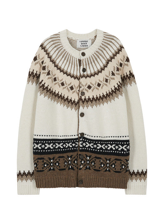 Margesherwood Fair Isle Cardigan ivory