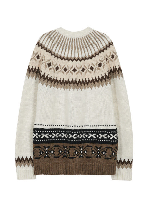 FAIR ISLE CARDIGAN_ivory
