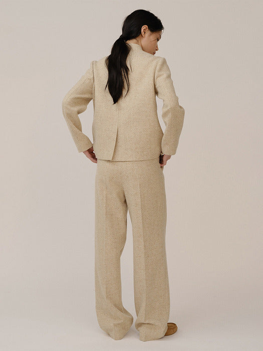 Kindersalmon Camis Wool Silk Trouser Greige