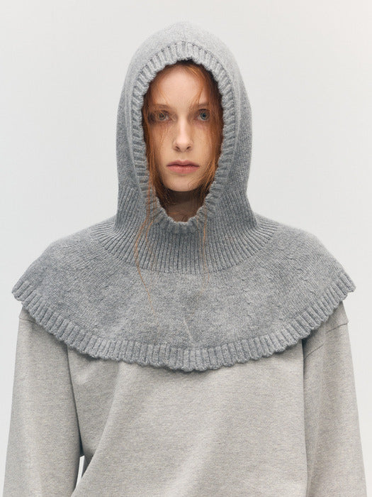 FLARED BALACLAVA_melange grey