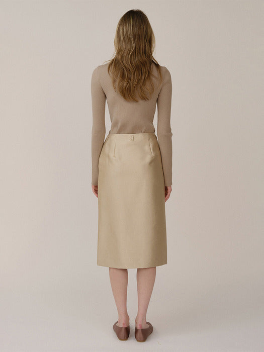 [Kindersalmon] Turtleneck Sand Beige