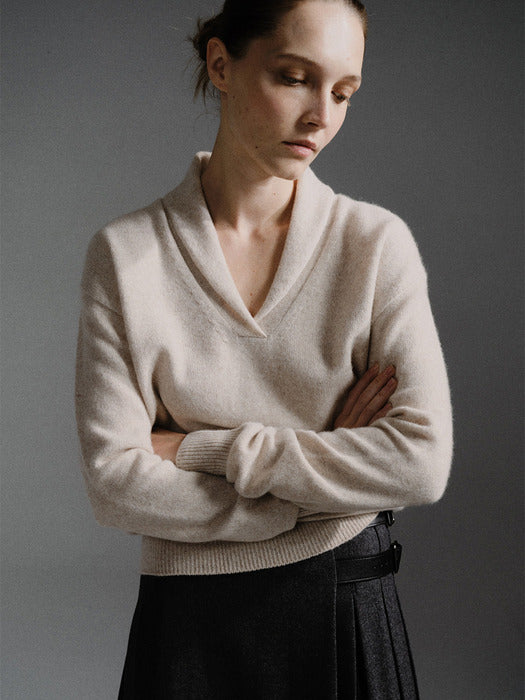 Kindersalmon Shawl Collar Pullover Mocha