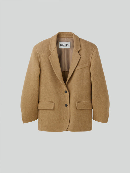 [recto] HANDMADE SINGLE BREASTED OVERSIZED JACKET (CAMEL)