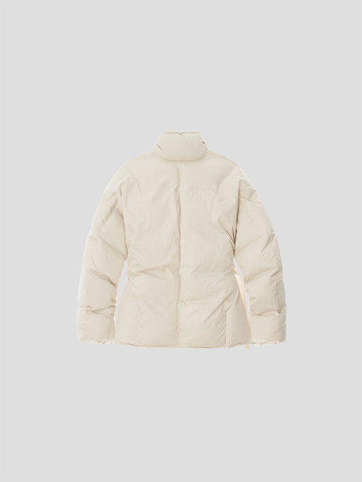 Recto Shawl Collar Puffer Jacket (Cream)