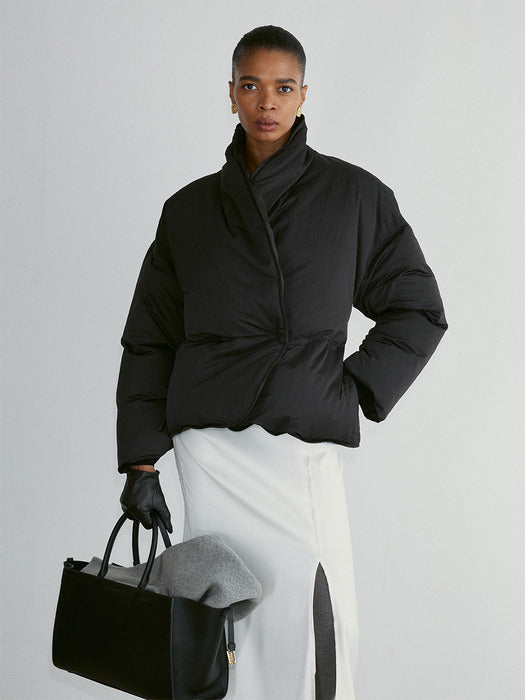 Recto Shawl Collar Puffer Jacket (Black)