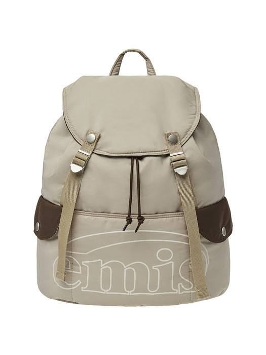 [emis] OUT LINE LOGO BACKPACK-BEIGE