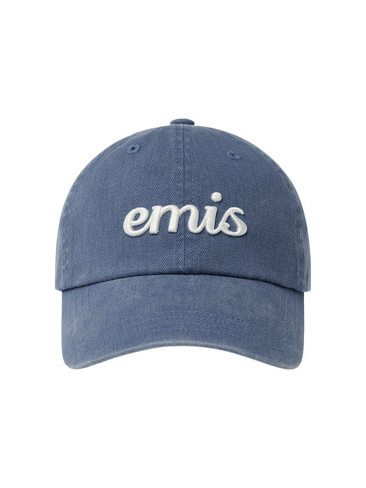 Emis Vintage Pigment Ball Cap-Blue
