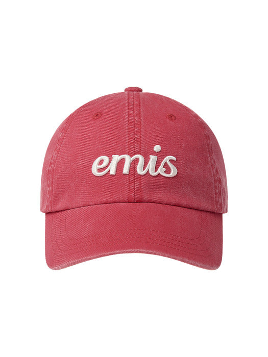 Emis Vintage Pigment Ball Cap-Red