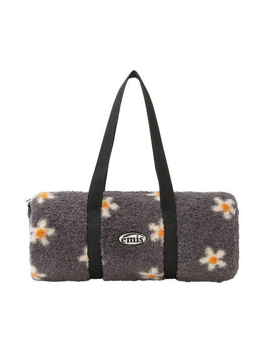 [emis] FLOWER BOUCLE CROSSED BODY BAG-BLACK