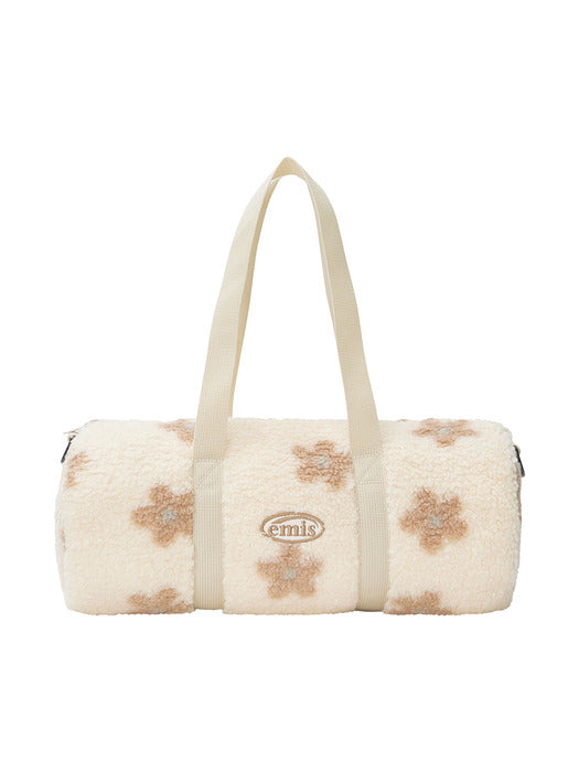 [emis] FLOWER BOUCLE CROSSED BODY BAG-CREAM