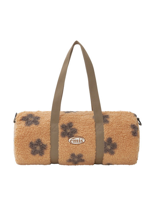 [emis] FLOWER BOUCLE CROSSED BODY BAG-BEIGE